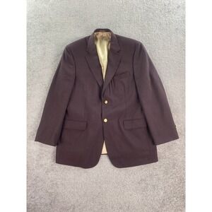 Stafford Suit Jacket 42 R Red Wool Executive Gold Buttons University Blazer